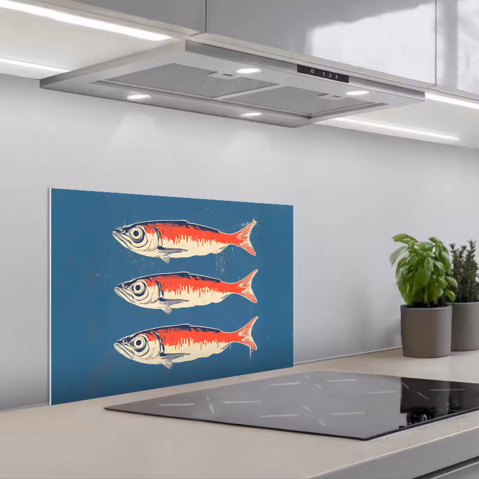 Salpicaderos de cocina - Piscis - Rojo - Azul — 1