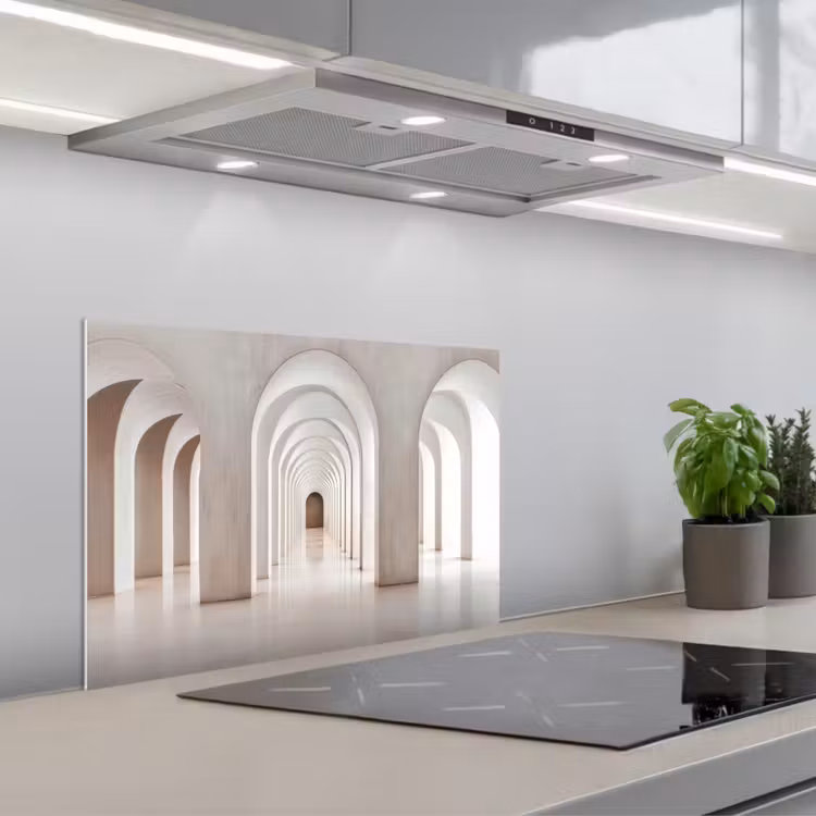 Salpicaderos de cocina - Pasillo - Arcos - Simétrico - Moderno — 1
