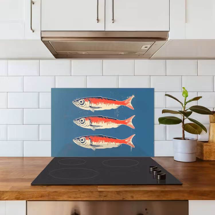 Salpicaderos de cocina - Piscis - Rojo - Azul — 3