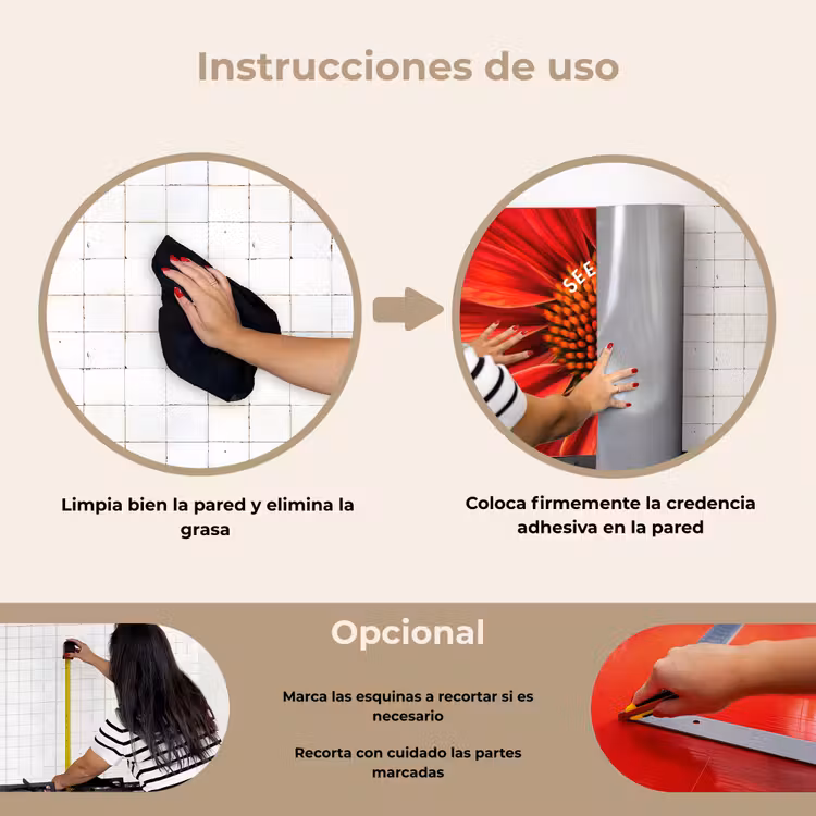 Salpicaderos de cocina - Primer plano - Flor - Cita - Rojo — 6