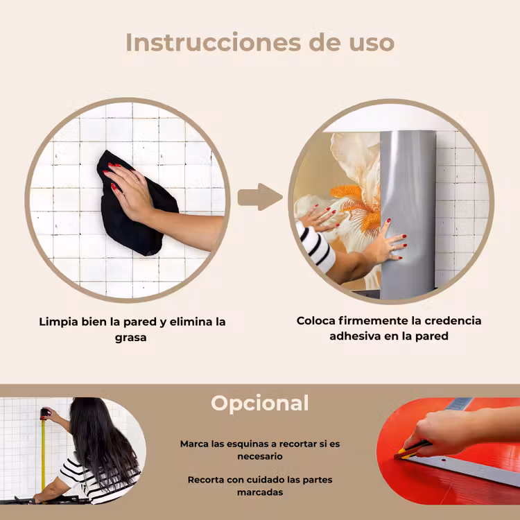 Salpicaderos de cocina - Primer plano - Naranja - Iris — 6