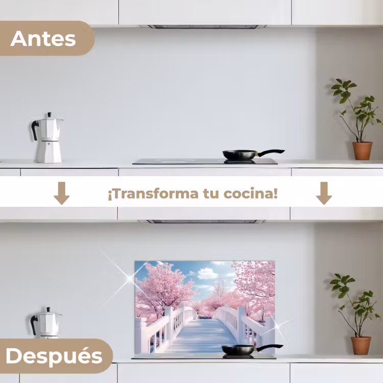 Salpicaderos de cocina - Puente - Cerezos - Blanco — 7