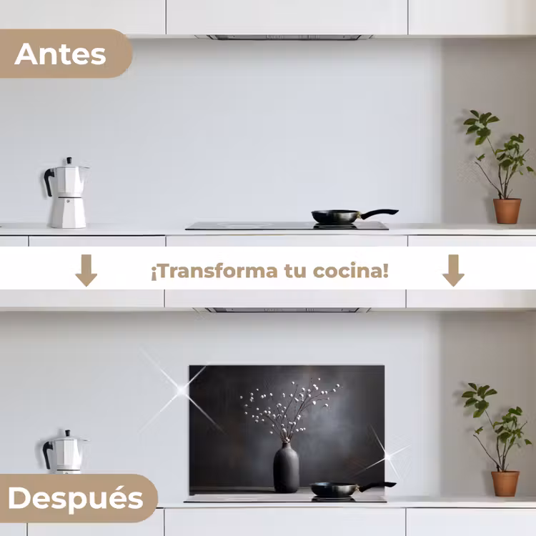 Salpicaderos de cocina - Ramas - Jarrón - Esferas - Blanco — 7