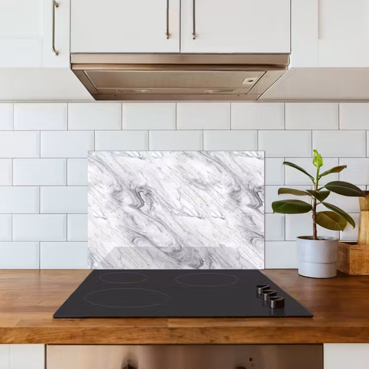 Salpicaderos de cocina - Remolino - Textura gris - Mármol - Blanco — 3