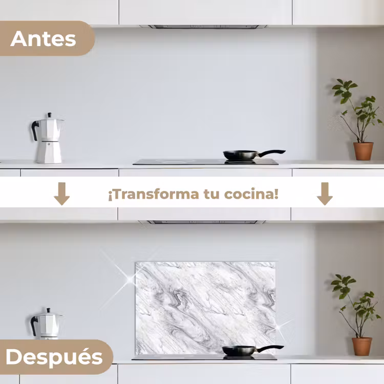 Salpicaderos de cocina - Remolino - Textura gris - Mármol - Blanco — 7