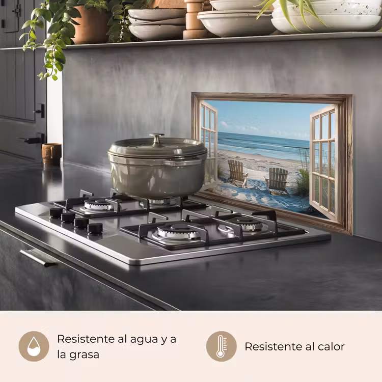 Salpicaderos de cocina - Transparente - Sillas de playa - Dunas - Mar - Naturaleza — 2