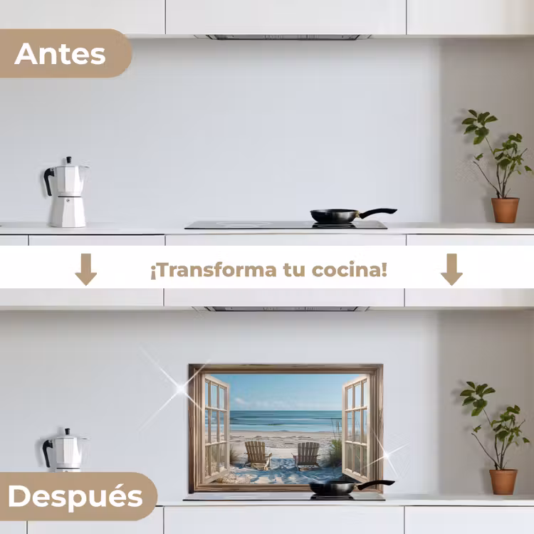 Salpicaderos de cocina - Transparente - Sillas de playa - Dunas - Mar - Naturaleza — 7