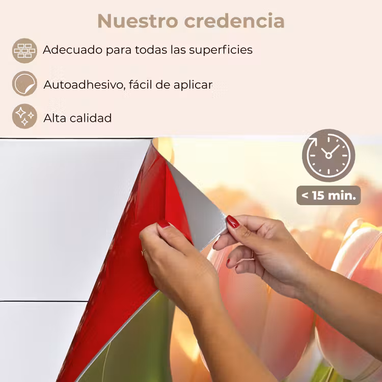Salpicaderos de cocina - Tulipanes - Rosa - Rayos de sol — 4