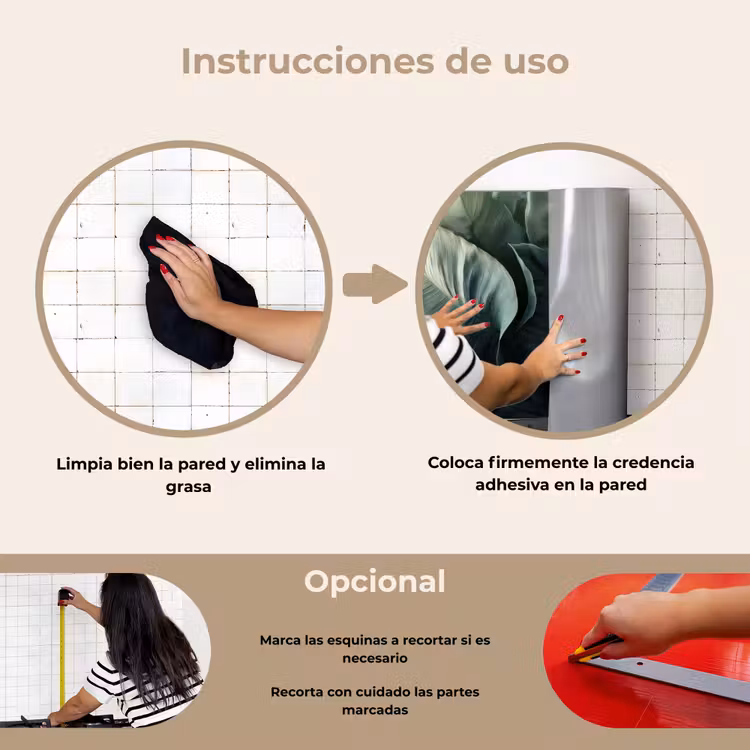 Salpicaderos de cocina - Verde - Hojas - Liso - Venas — 6