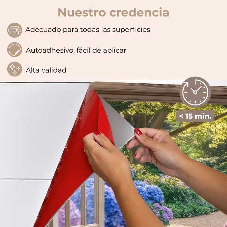 Salpicaderos de cocina - Vista - Jardín - Ventana - Hortensia - Flores — 4