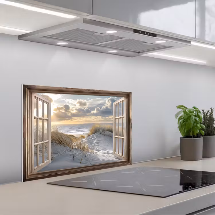 Salpicaderos de cocina - vista - Playa - Dunas - Mar - Naturaleza — 1