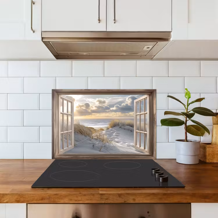 Salpicaderos de cocina - vista - Playa - Dunas - Mar - Naturaleza — 3