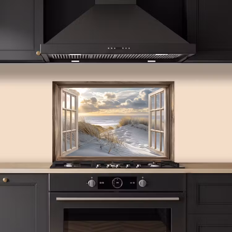 Salpicaderos de cocina - vista - Playa - Dunas - Mar - Naturaleza — 5