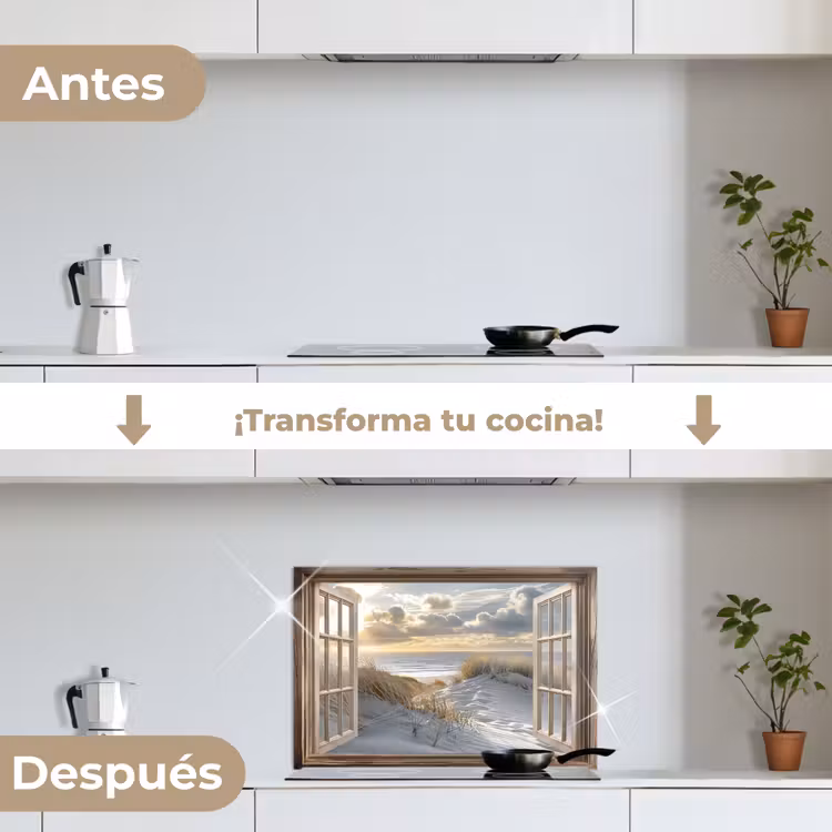 Salpicaderos de cocina - vista - Playa - Dunas - Mar - Naturaleza — 7