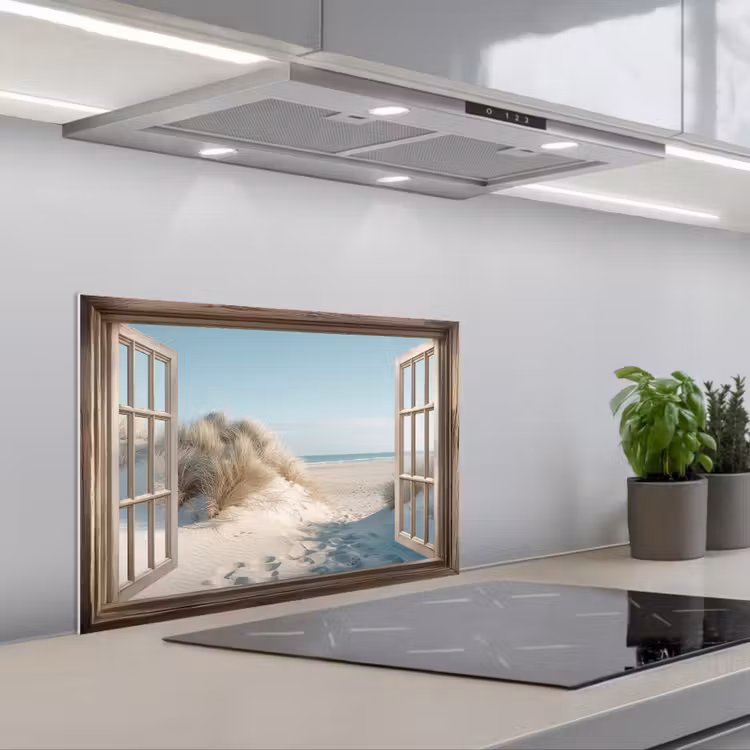 Salpicaderos de cocina - Vista - Pradera alta - Dunas - Mar - Paisaje — 1