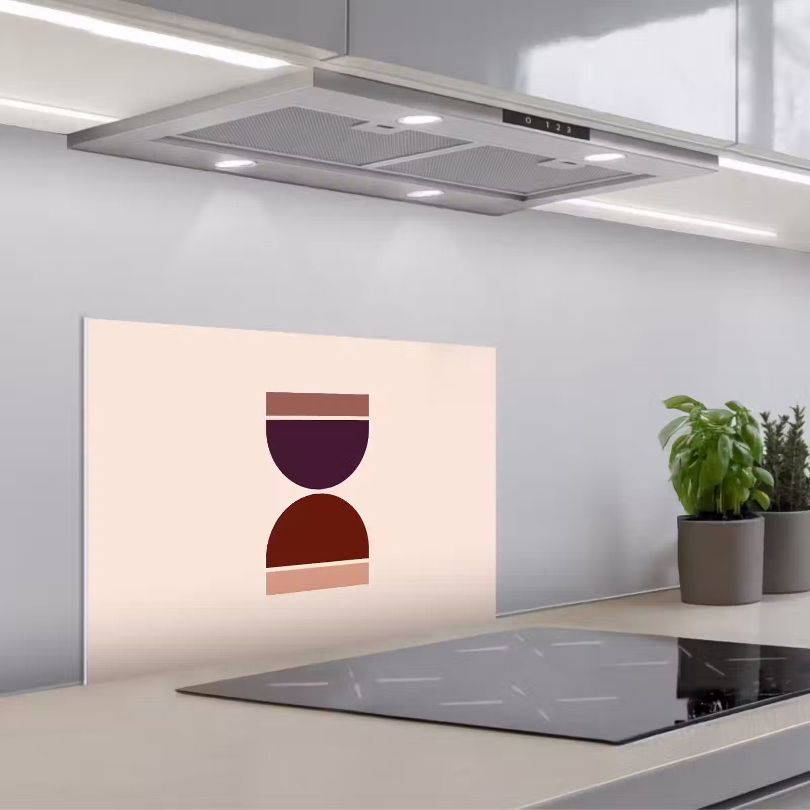 Salpicaderos de cocina - Reloj de arena - Simétrico - Rojo - Morado — 1