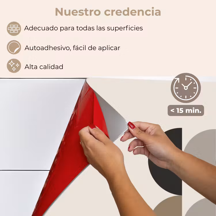 Salpicaderos de cocina - Semicírculos - Tonos tierra - Gráfico — 4