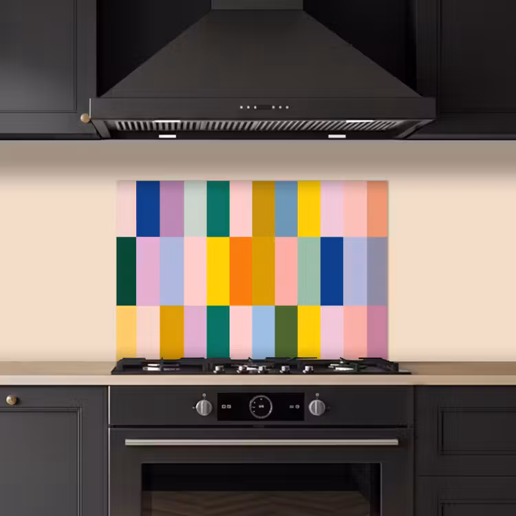 Salpicaderos de cocina - Tiras - Azul - Motivo - Abstracto — 5