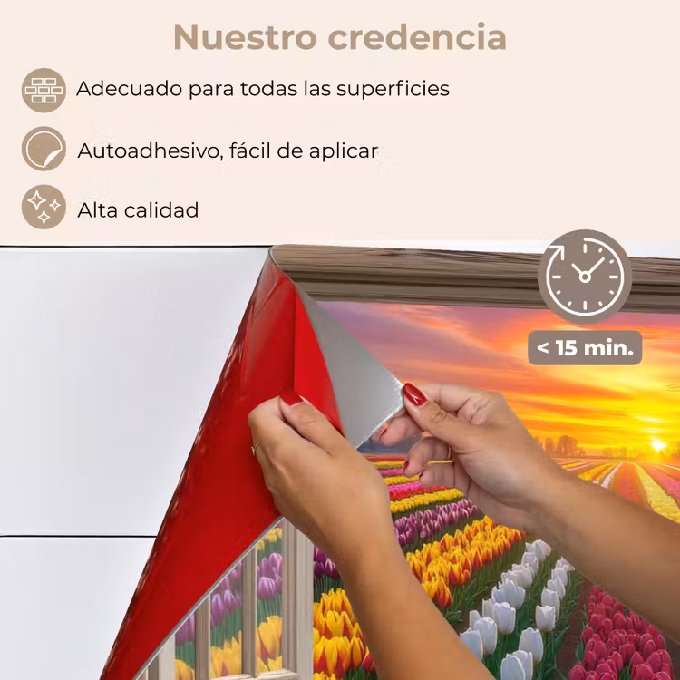 Salpicaderos de cocina - Vista - Flores - Tulipanes - Colorido - Puesta de sol — 4