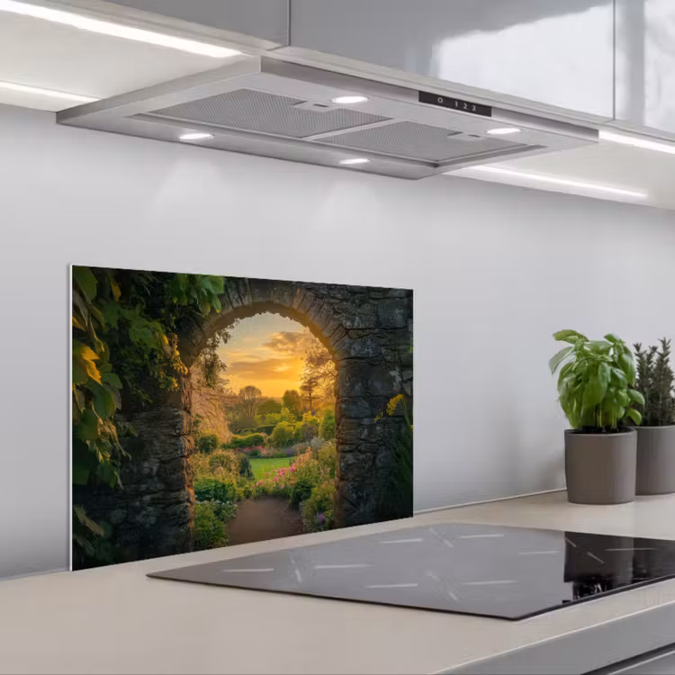 Salpicaderos de cocina - Puerta - Plantas - Puesta de sol — 1