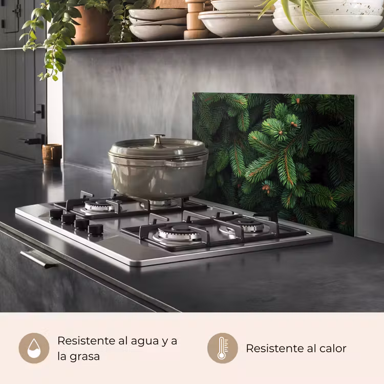 Salpicaderos de cocina - Ramas de abeto - Brotes - Agujas - Verde — 2