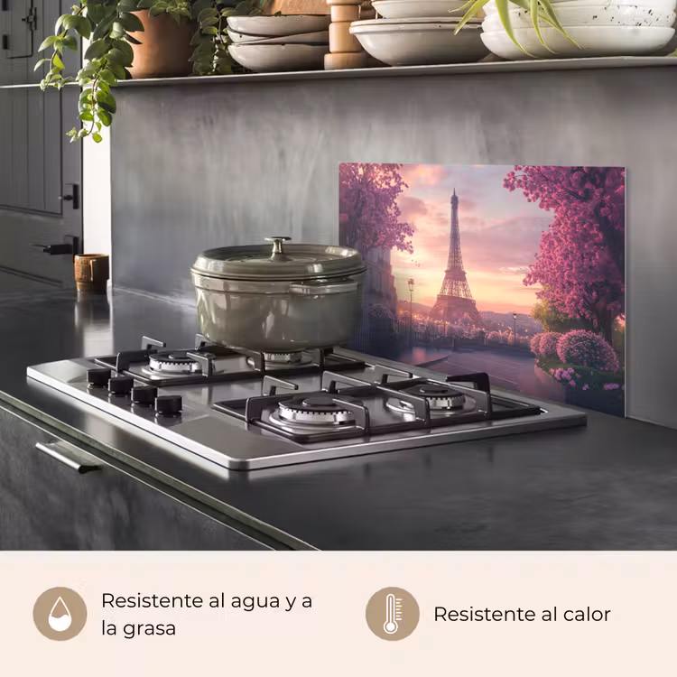 Salpicaderos de cocina - Torre Eiffel - París - Rosa — 2