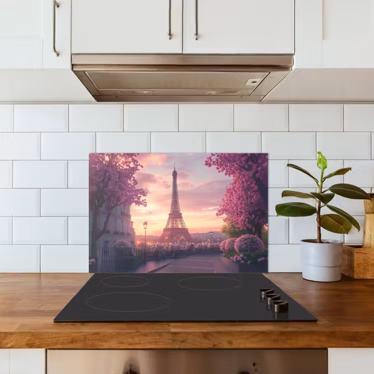 Salpicaderos de cocina - Torre Eiffel - París - Rosa — 3