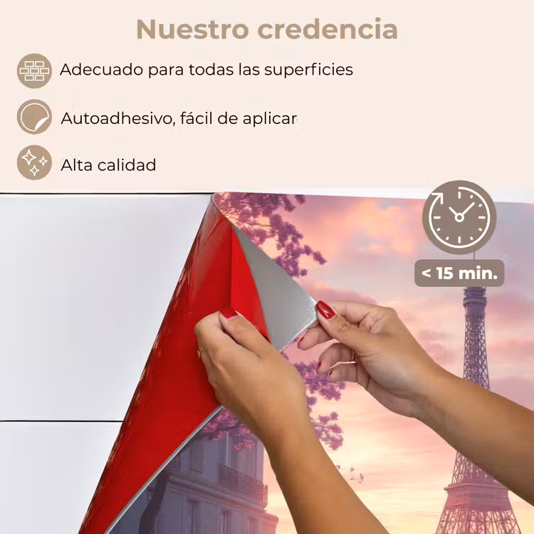 Salpicaderos de cocina - Torre Eiffel - París - Rosa — 4