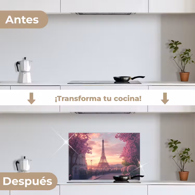 Salpicaderos de cocina - Torre Eiffel - París - Rosa — 7