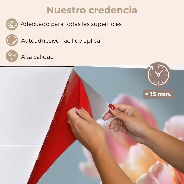 Salpicaderos de cocina - Tulipanes - Rosa - Tallos — 4