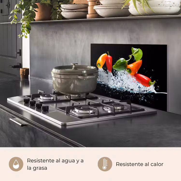 Salpicaderos de cocina - Pimientos - Negros - Verduras - Agua - Hoja — 2