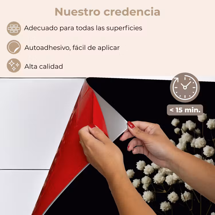 Salpicaderos de cocina - Plasterwort - Flores - Blanco - Minimalista — 4