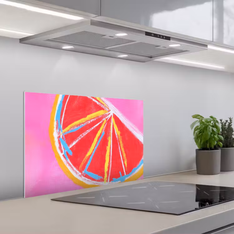 Salpicaderos de cocina - Pomelo - Pintado - Rosa - Rayas — 1