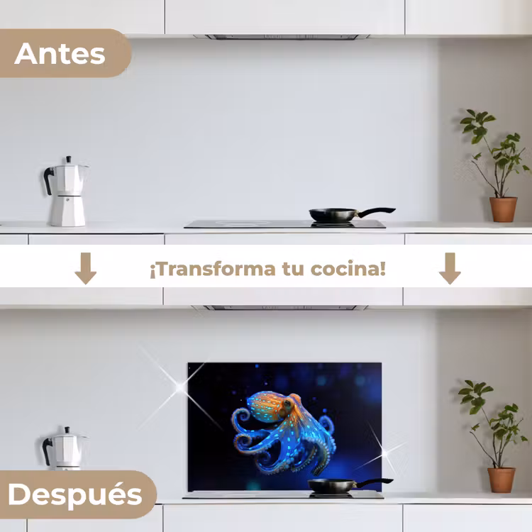 Salpicaderos de cocina - Pulpo - Lunares - Azul - Mar — 7