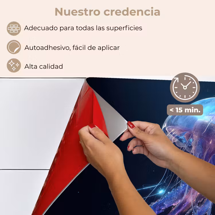 Salpicaderos de cocina - Tentáculos - Medusa - Morado - Destello — 4