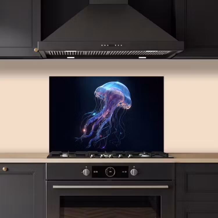 Salpicaderos de cocina - Tentáculos - Medusa - Morado - Destello — 5