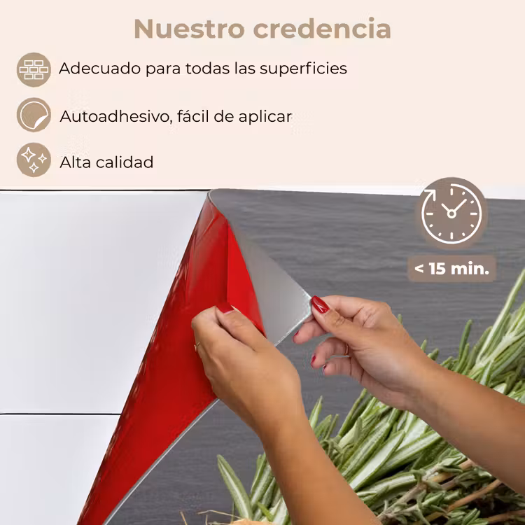 Salpicaderos de cocina - Tomillo - Hierbas - Verde - Mesa - Cocina - Piedra — 4