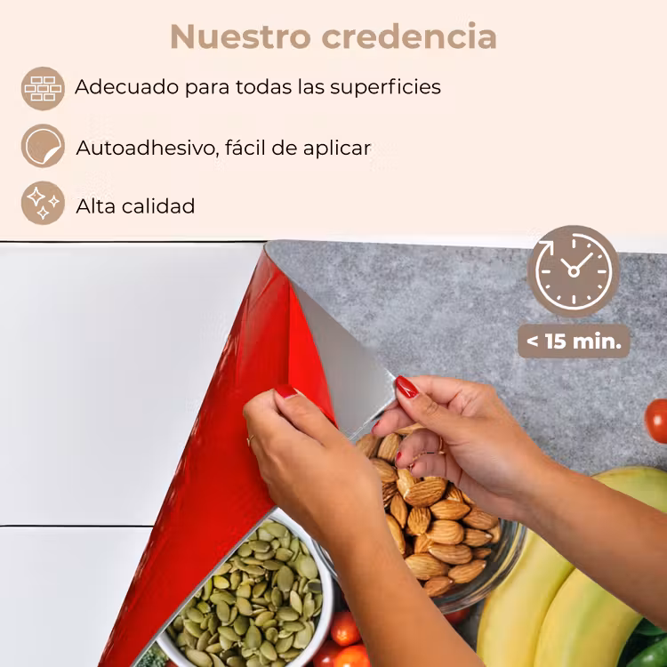 Salpicaderos de cocina - Vegetal - Fruta - Gris — 4