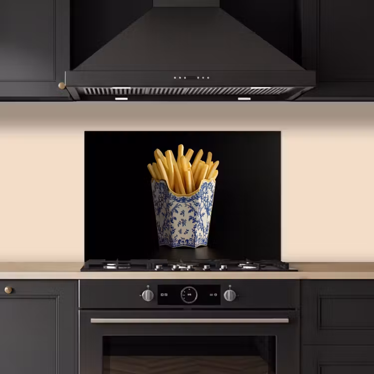 Salpicaderos de cocina - Patatas fritas - Porcelana - Azul de Delft - Alimentos — 5