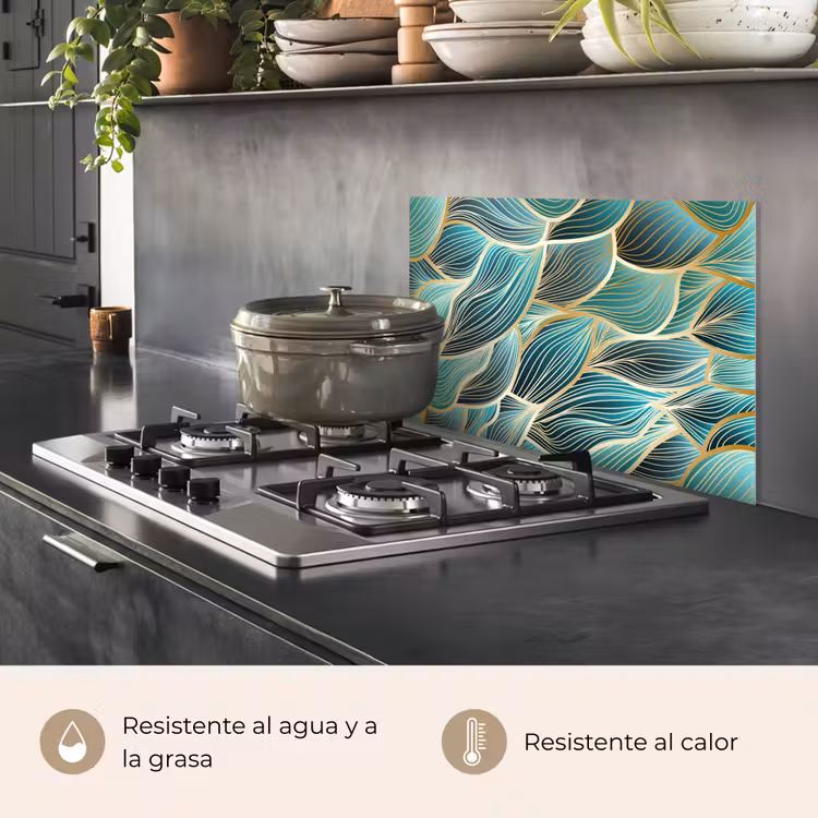 Salpicaderos de cocina - Patrones - Oro - Abstracto - Onda — 2