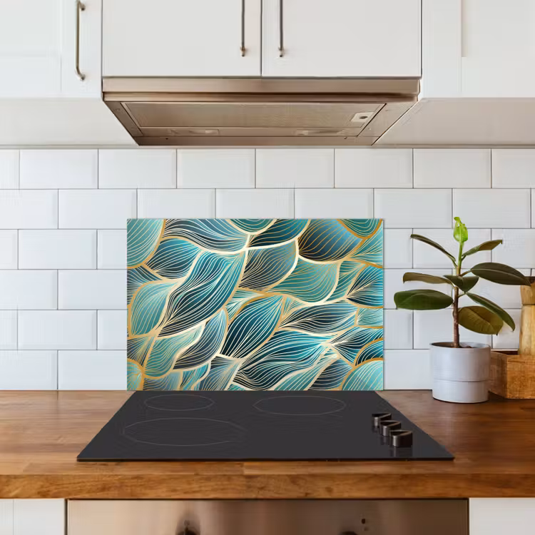Salpicaderos de cocina - Patrones - Oro - Abstracto - Onda — 3