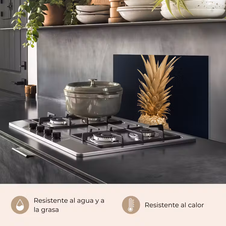 Salpicaderos de cocina - Piña - Oro - Pintura - Negro - Fruta - Lujo — 2