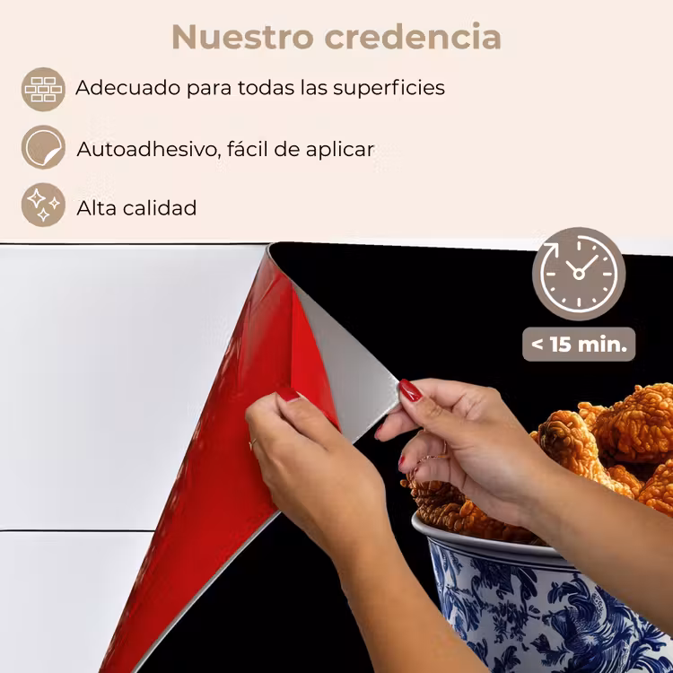 Salpicaderos de cocina - Pollo - Cubo - Azul de Delft - Sabroso — 4