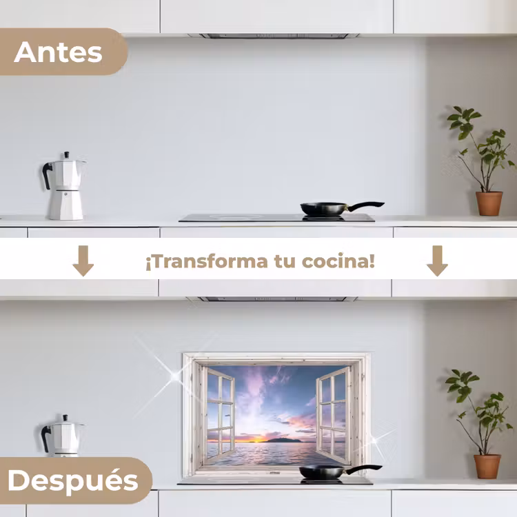 Salpicaderos de cocina - Ventana con vistas a la puesta de sol — 7