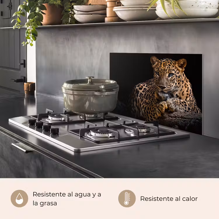 Salpicaderos de cocina - Vida salvaje - Pantera - Retrato - Negro - Animales — 2
