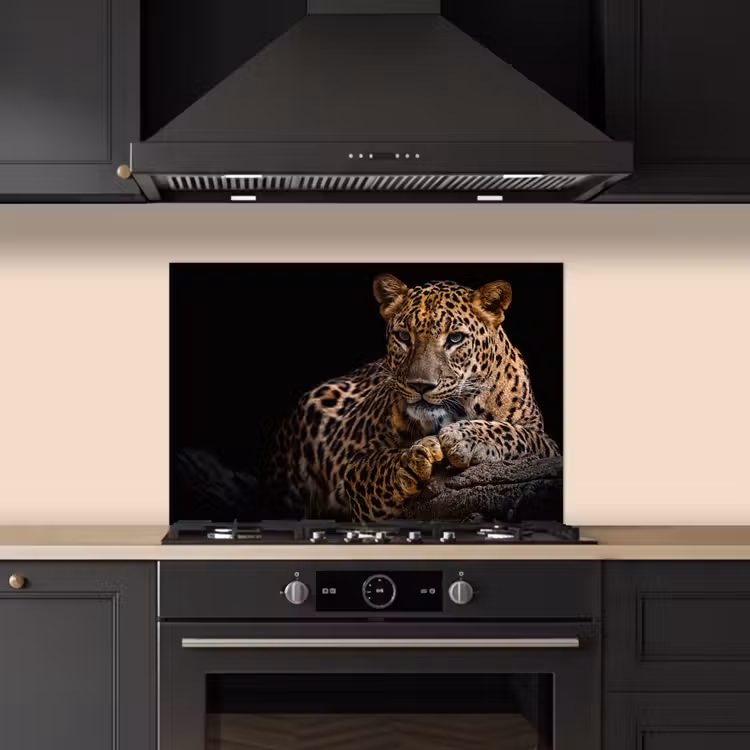 Salpicaderos de cocina - Vida salvaje - Pantera - Retrato - Negro - Animales — 5