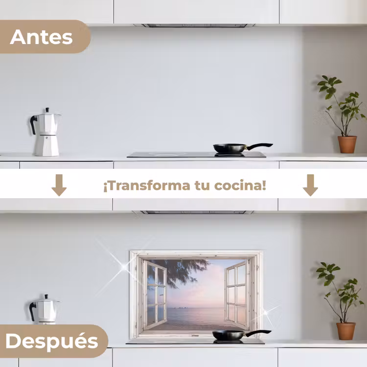 Salpicaderos de cocina - Vista de la playa al atardecer — 7