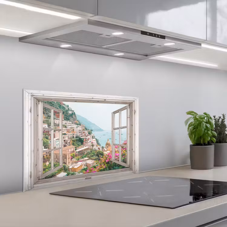 Salpicaderos de cocina - Vista - Italia - Flores - Mar - Costa - Ciudad - Montañas — 1