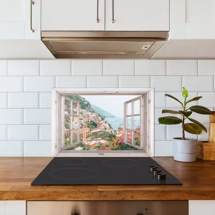 Salpicaderos de cocina - Vista - Italia - Flores - Mar - Costa - Ciudad - Montañas — 3