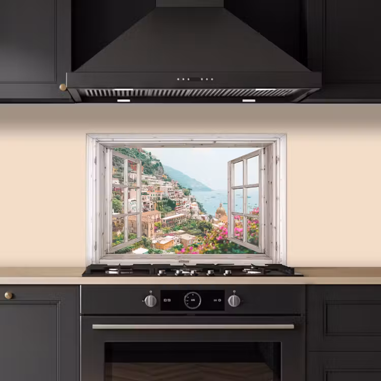 Salpicaderos de cocina - Vista - Italia - Flores - Mar - Costa - Ciudad - Montañas — 5